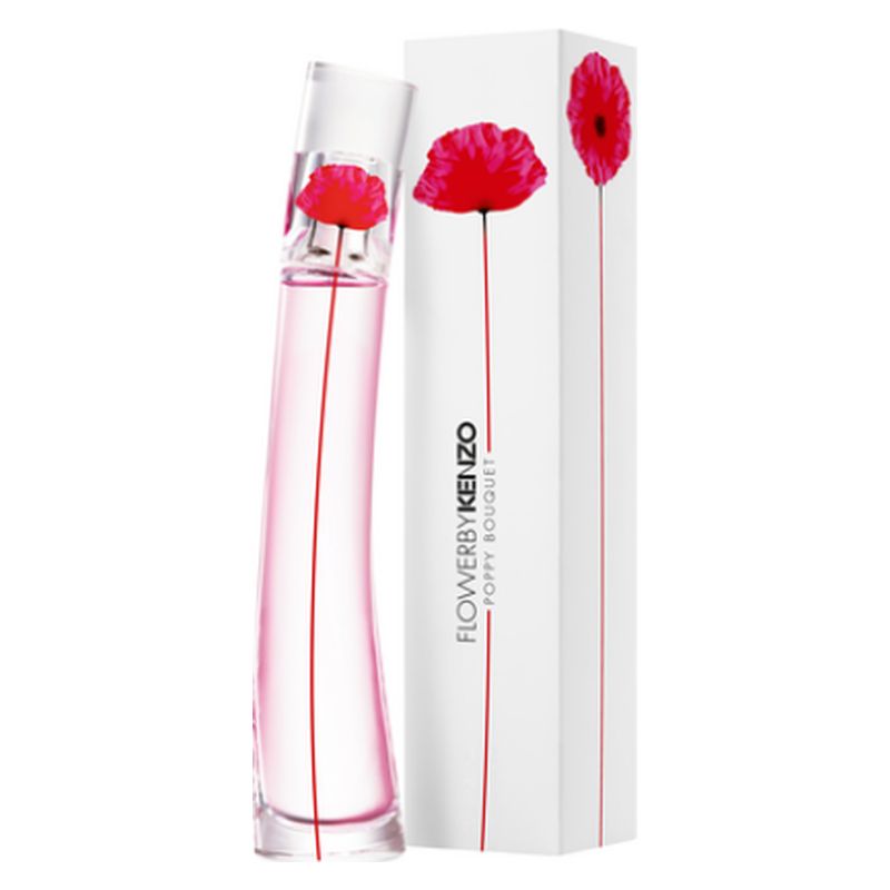 Kenzo Flower Poppy Bouquet, Eau de Parfum Donna, 50 ml Spray, Profumo floreale fruttato con Pera Nashi, Rosa Bulgara, Gardenia e Legno di Mandorlo