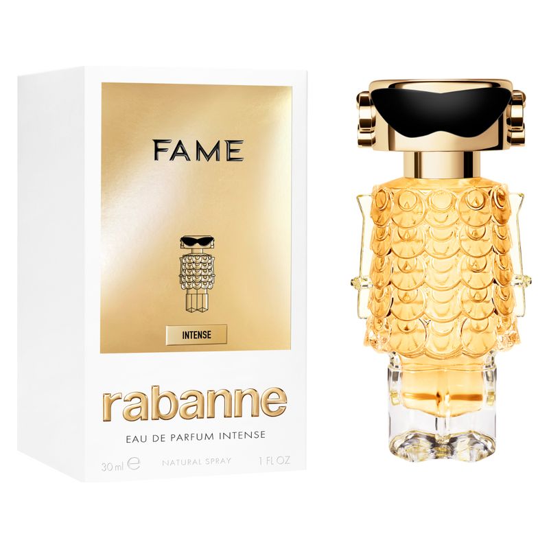 Rabanne Fame Intense, Eau de Parfum Donna, 30 ml Spray, Profumo Floreale Legnoso Muschiato, Fragranza femminile con Gelsomino, Incenso e Sandalo Rabanne Fame Intense, Eau de Parfum Donna, 30 ml Spray, Profumo Floreale Legnoso Muschiato, Fragranza femminile con Gelsomino, Incenso e Sandalo