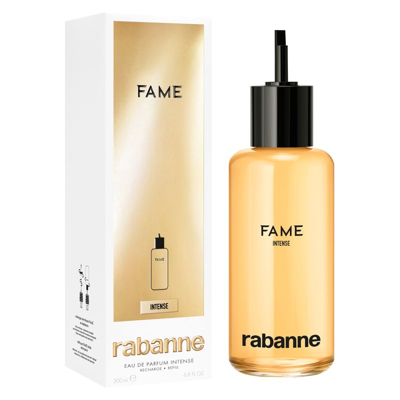 Rabanne Fame Intense, Eau de Parfum Ricarica Donna, 200 ml, Profumo Floreale Legnoso con Gelsomino, Incenso e Legno di Sandalo Rabanne Fame Intense, Eau de Parfum Ricarica Donna, 200 ml, Profumo Floreale Legnoso con Gelsomino, Incenso e Legno di Sandalo