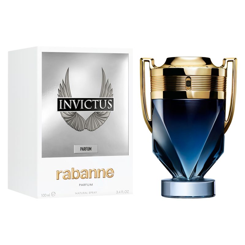 Rabanne Invictus Parfum, Parfum Uomo, 100 ml Spray, Fragranza Intensa Aromatica Legnosa Acquatica, Profumo Maschile di Lunga Durata