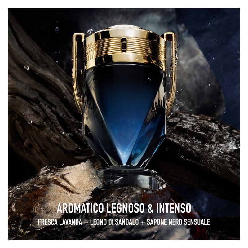 Rabanne Invictus Parfum, Parfum Uomo, 100 ml Spray, Fragranza Intensa Aromatica Legnosa Acquatica, Profumo Maschile di Lunga Durata