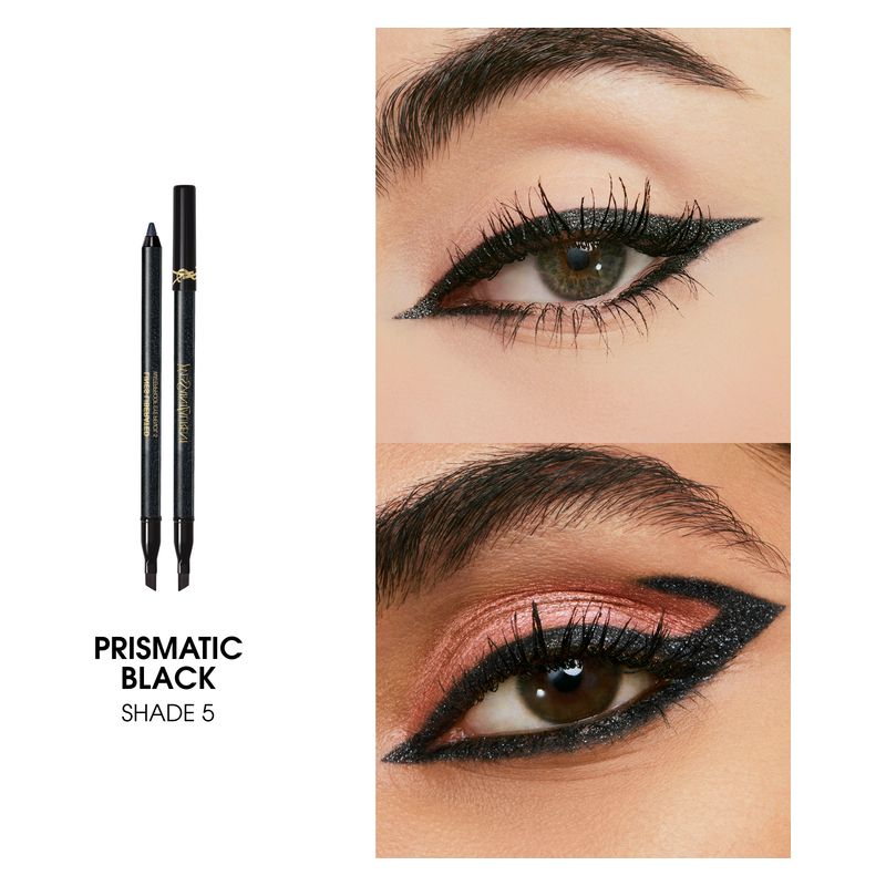 Yves Saint Laurent Lines Liberated, Matita Occhi Waterproof Donna, 1.2 g, 5 Prismatic Black, Lunga Tenuta 24H, Eyeliner alta pigmentazione