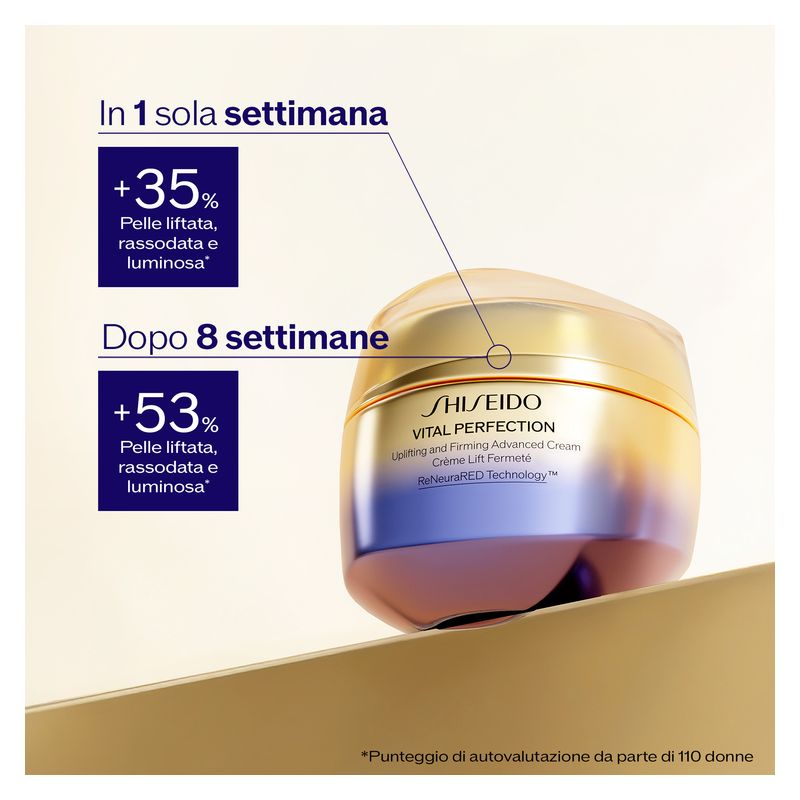 Shiseido Vital Perfection Uplifting and Firming Advanced Cream, Crema Viso Antirughe Donna, 50 ml, Trattamento Effetto Lifting e Rassodante Shiseido Vital Perfection Uplifting and Firming Advanced Cream, Crema Viso Antirughe Donna, 50 ml, Trattamento Effetto Lifting e Rassodante