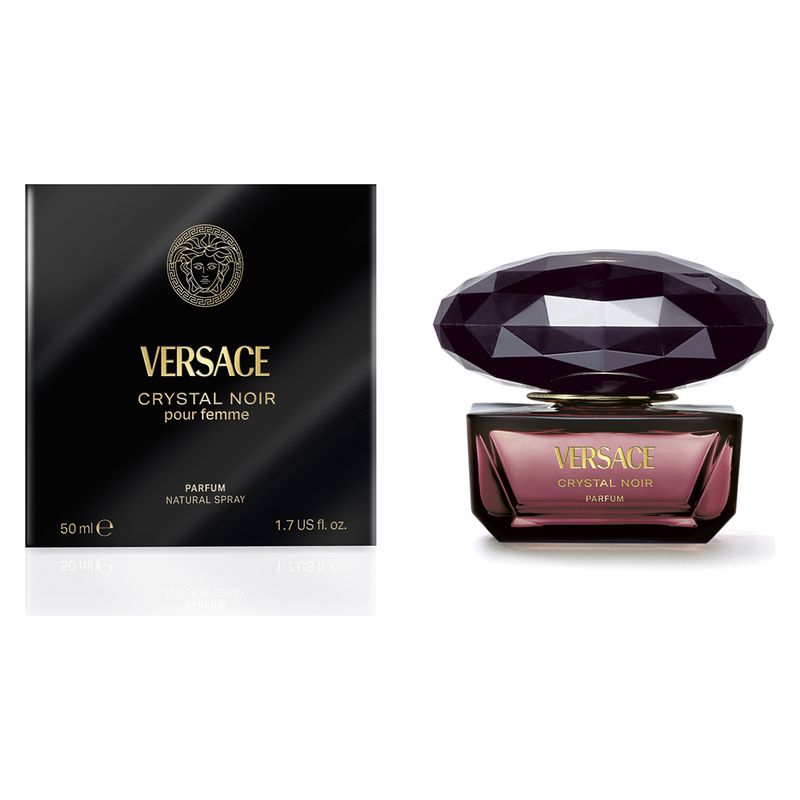 Versace Crystal Noir, Parfum Donna, 50 ml Spray, Fragranza Floreale Orientale, Profumo femminile sensuale e misterioso