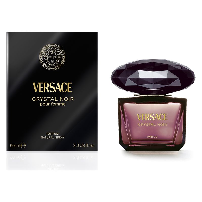 Versace Crystal Noir, Parfum Donna, 90 ml Spray, Fragranza Floreale Orientale, Profumo da Donna Intenso e Persistente con Note di Gardenia e Ambra Versace Crystal Noir, Parfum Donna, 90 ml Spray, Fragranza Floreale Orientale, Profumo da Donna Intenso e Persistente con Note di Gardenia e Ambra