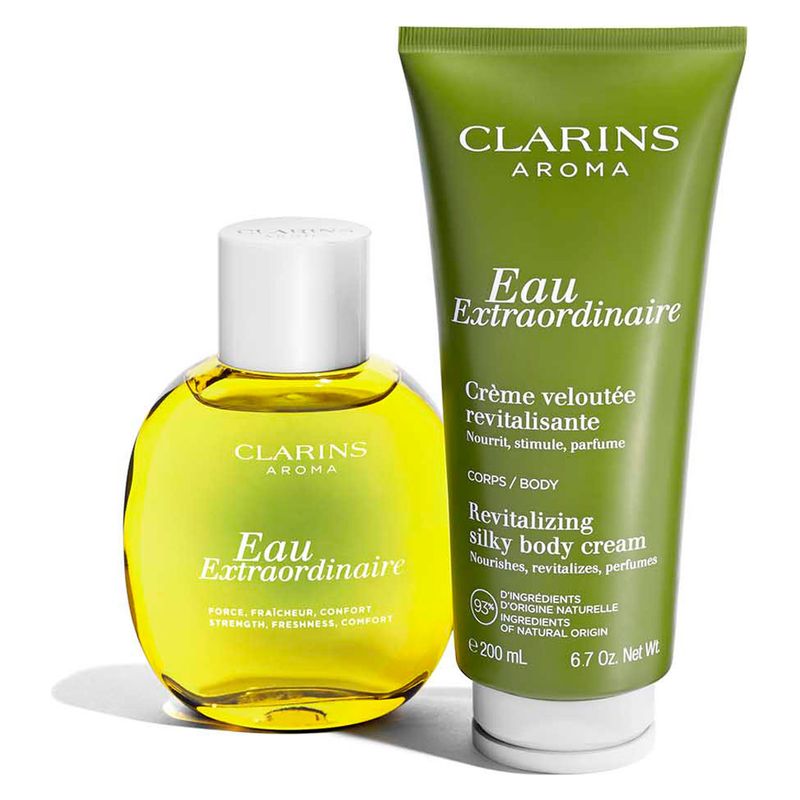 Clarins Aroma Eau Extraordinaire, Crema Corpo Idratante Rivitalizzante Donna, 200 ml, Texture Vellutata, 93% Ingredienti di Origine Naturale