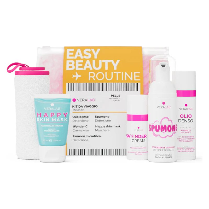 VERALAB EASY BEAUTY ROUTINE PELLE MISTA O IMPURA - Kit travel completo per la cura del viso