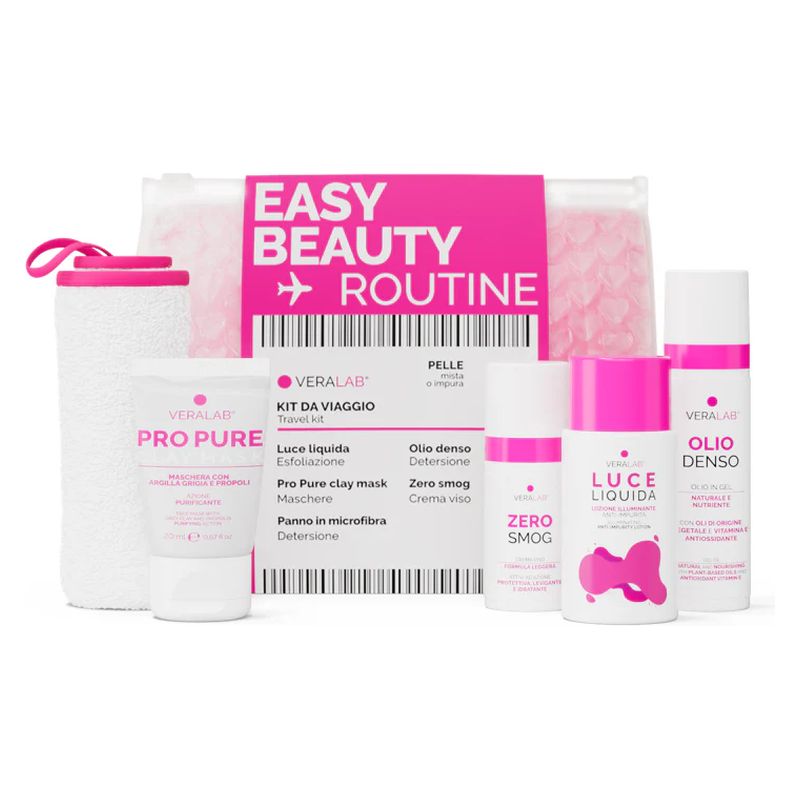 VERALAB EASY BEAUTY ROUTINE PELLE NORMALE O SPENTA - Kit travel completo per la cura del viso