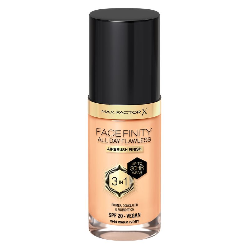 Max Factor Max Factor Facefinity All Day Flawless 3 in 1 Vegan Foundation 30ml (Various Shades) - W44 - WARM IVORY
