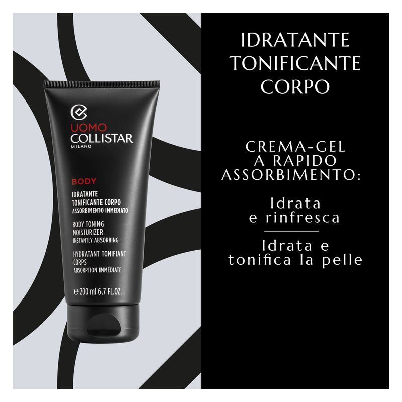 Collistar Uomo Idratante Tonificante Corpo, Crema-Gel Uomo, 200 ml, Trattamento Corpo Idratante e Tonificante ad Assorbimento Rapido per Pelle Morbida Collistar Uomo Idratante Tonificante Corpo, Crema-Gel Uomo, 200 ml, Trattamento Corpo Idratante e Tonificante ad Assorbimento Rapido per Pelle Morbida