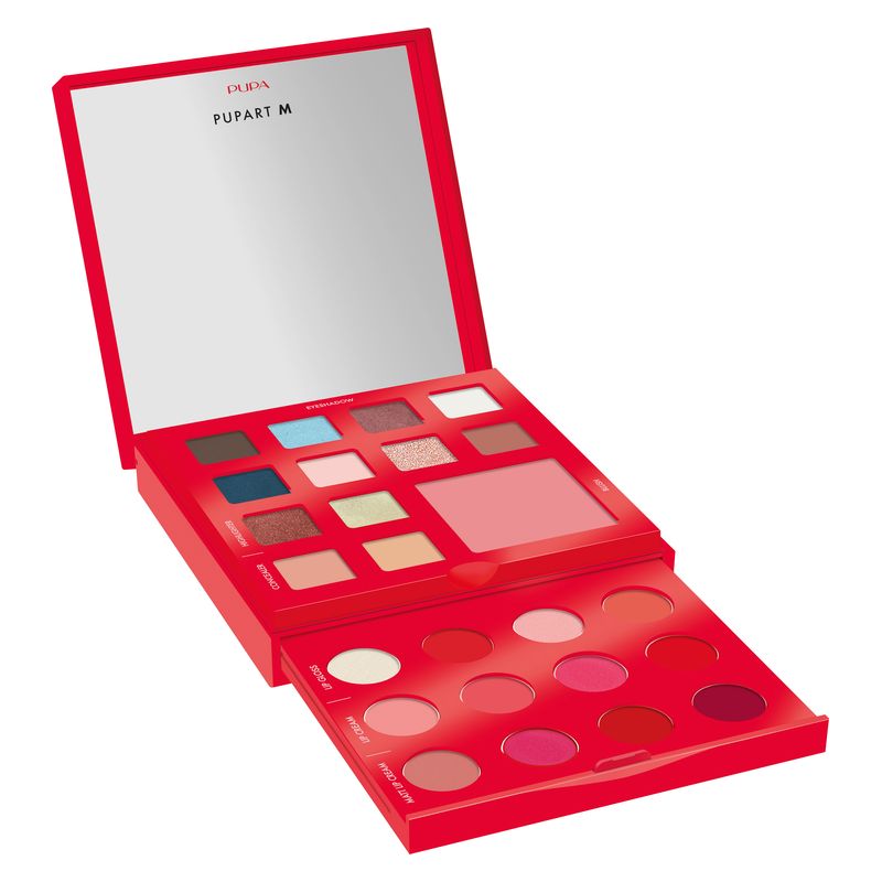 Pupa Pupa Pupart M 002 Red Palette Viso Occhi Labbra 18,8 gr Multiuso