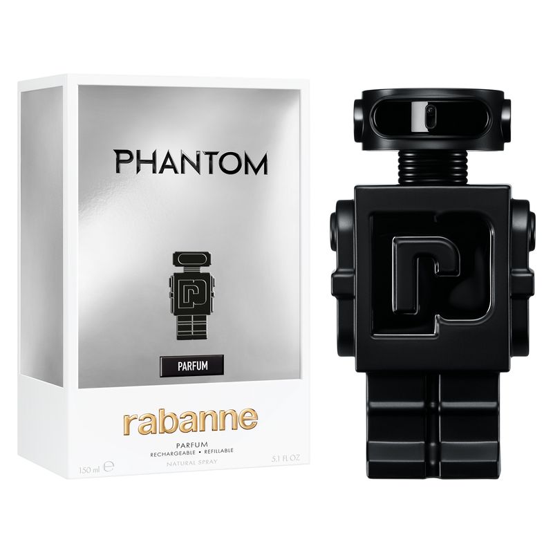 Rabanne Phantom Parfum, Parfum Uomo Ricaricabile, 150 ml Spray, Fragranza Intensa Aromatica Legnosa, Idea Regalo, Profumo Maschile di Lunga Durata