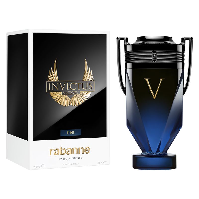 Rabanne Invictus Victory Elixir, Parfum Intense Uomo, 200 ml Spray, Fragranza Maschile Ambrata e Legnosa, Profumo Uomo di Lunga Durata