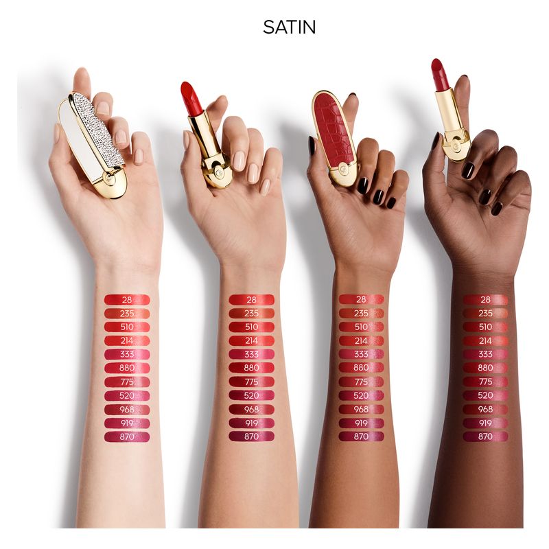 Guerlain Rouge G Satin, Rossetto Donna, 11 Le Beige Noisette, 3.5g, Finish Satinato, Idratante e a Lunga Tenuta, Ricaricabile