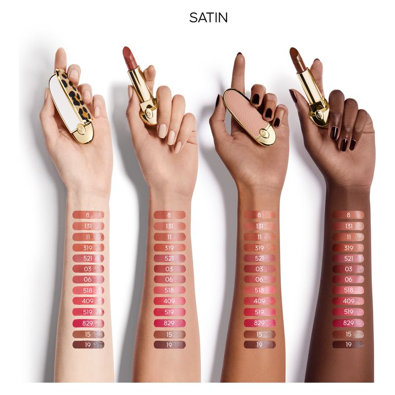 Guerlain Rouge G Satin, Rossetto Donna, 214 Le Rouge Kiss, 3.5 g, Finish Satinato, Lunga Tenuta, Idratante e Rimpolpante, Ricarica Personalizzabile