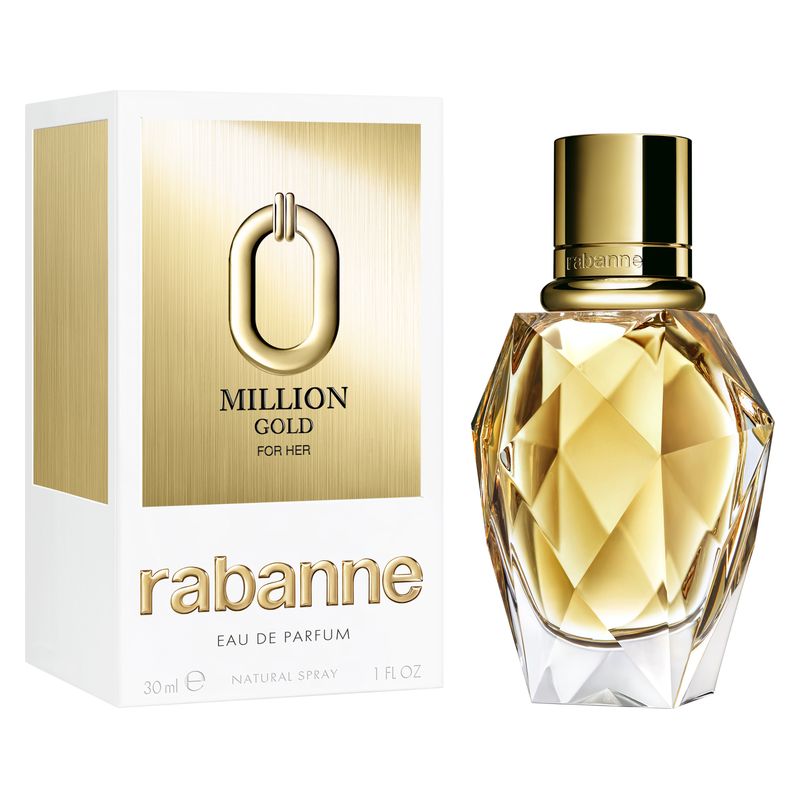 Rabanne Million Gold For Her, Eau de Parfum Donna, 30 ml, Profumo femminile sensuale e ammaliante, Fragranza floreale muschiata con note di Rosa Rabanne Million Gold For Her, Eau de Parfum Donna, 30 ml, Profumo femminile sensuale e ammaliante, Fragranza floreale muschiata con note di Rosa