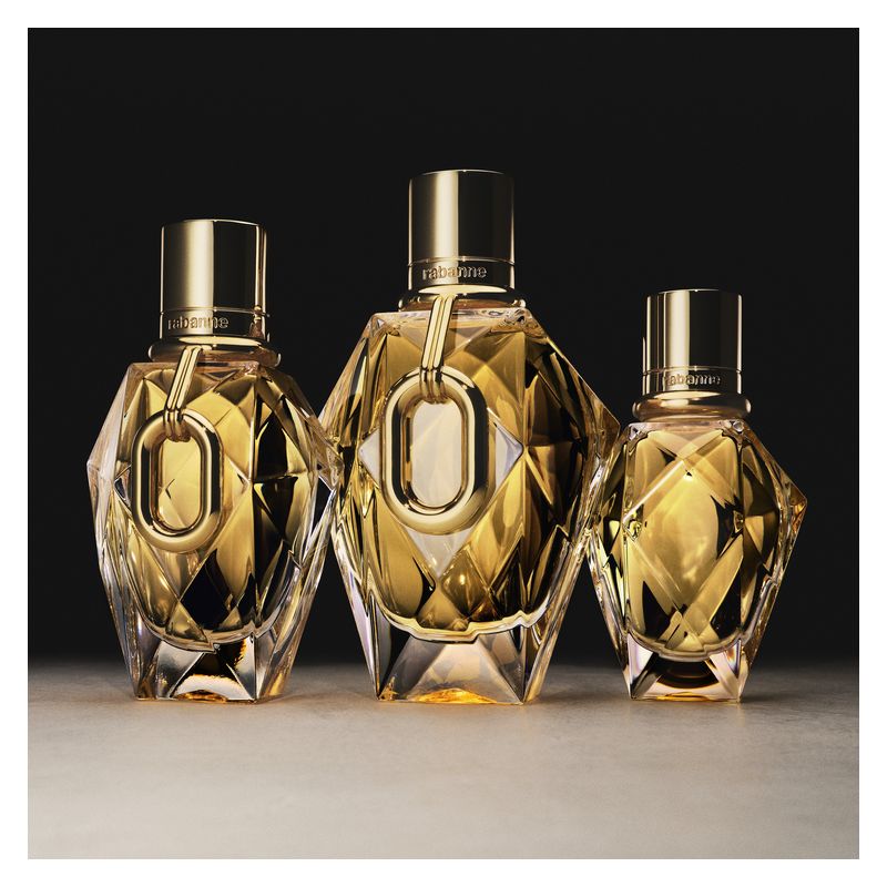 Rabanne Million Gold For Her, Eau de Parfum Donna, 90 ml Spray Ricaricabile, Profumo Floreale Legnoso Muschiato, Intenso e Sensuale