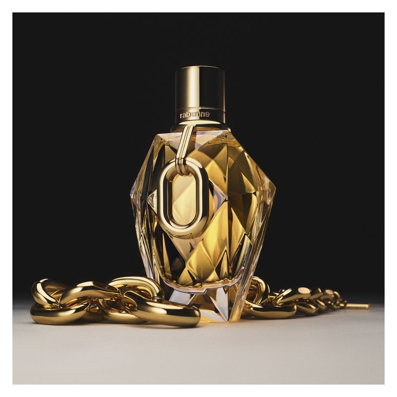 Rabanne Million Gold For Her, Eau de Parfum Donna, 90 ml Spray Ricaricabile, Profumo Floreale Legnoso Muschiato, Intenso e Sensuale