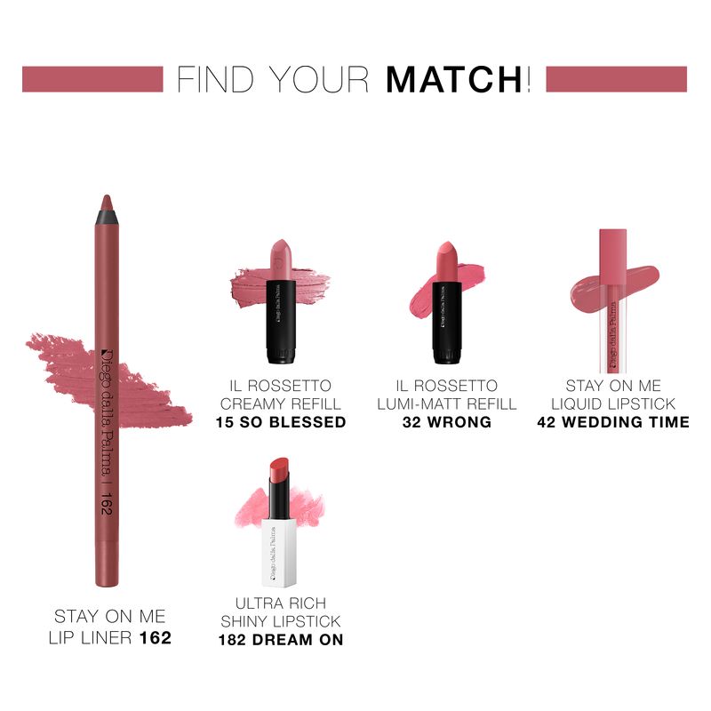 Diego dalla Palma Stay On Me Lip Liner, Matita Labbra Donna Lunga Tenuta, 162 Rosa Antico, 1.2 g, Water Resistant, No Transfer e Tratto Preciso Diego dalla Palma Stay On Me Lip Liner, Matita Labbra Donna Lunga Tenuta, 162 Rosa Antico, 1.2 g, Water Resistant, No Transfer e Tratto Preciso