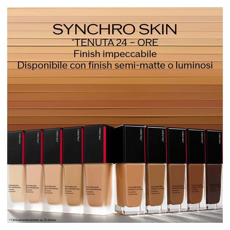 Shiseido Synchro Skin Self-Refreshing Foundation, Fondotinta Fluido Lunga Tenuta Donna, 30 ml, Colore 430 Cedar, SPF 30, Finish Naturale Idratante Shiseido Synchro Skin Self-Refreshing Foundation, Fondotinta Fluido Lunga Tenuta Donna, 30 ml, Colore 430 Cedar, SPF 30, Finish Naturale Idratante
