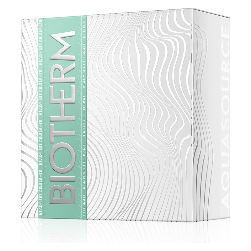Biotherm Cofanetto Aquasource Hyalu Plump Gel, Set Skincare Idratante Donna, 4 Prodotti, Routine Viso Completa, Idea Regalo