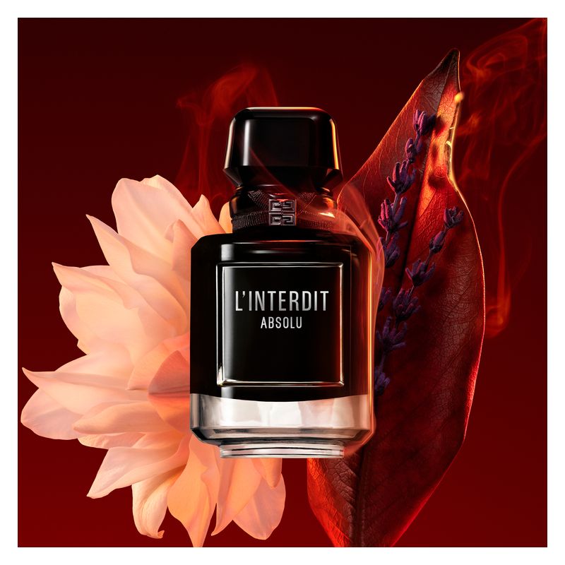 Givenchy L'Interdit Absolu, Eau de Parfum Intense Donna, 80 ml Spray, Profumo floreale legnoso ambrato, Fragranza audace, calda e speziata