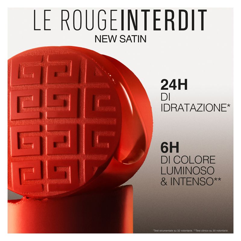 Givenchy Le Rouge Interdit Satin, Rossetto Idratante Donna, 3.4 g, Colore 341 Rouge Sienne, Finish Satinato Luminoso, Make-Up Labbra Lunga Tenuta