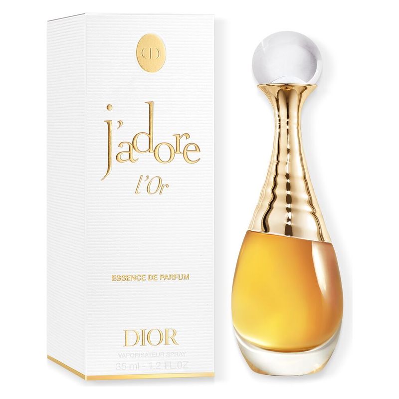DIOR J'adore L'or, Essence de Parfum Donna, 35 ml, Intenso e Solare, Bouquet di Fiori d'Arancio, Gelsomino e Rosa, Profumo Floreale Lussuoso
