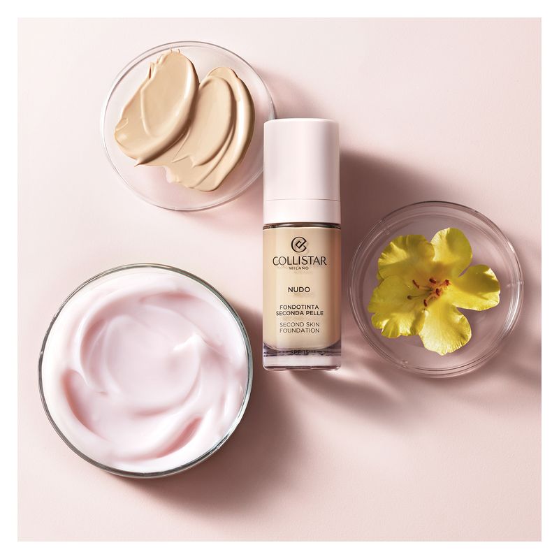Collistar Fondotinta Nudo Seconda Pelle, Fondotinta Fluido Donna, 30 ml, Colore 4N Sabbia, SPF 15, Idratante e Illuminante per un look radioso