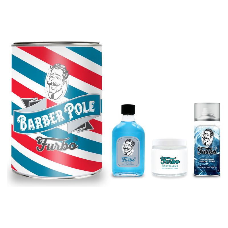 Cofanetto Furbo Barber Pole Blu - Cura Barba Premium