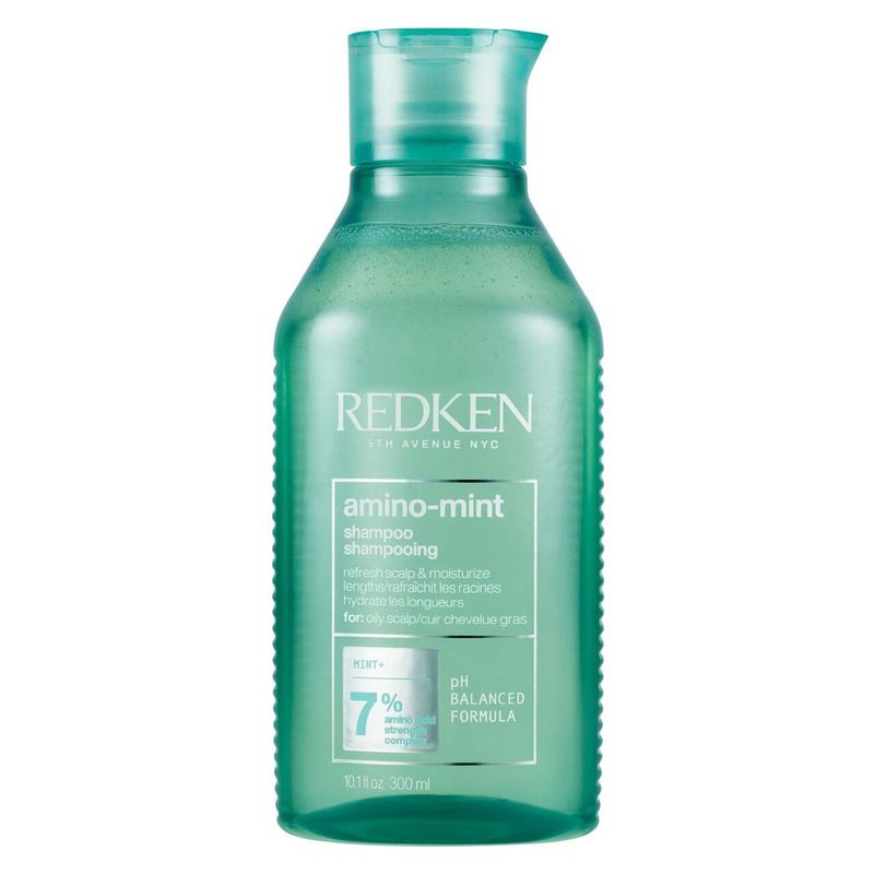 REDKEN Amino-Mint Shampoo, Purificante per Cute Grassa e Capelli Secchi,  300 ml, con Menta e Aminoacidi, Riequilibra il pH, Shampoo rinfrescante