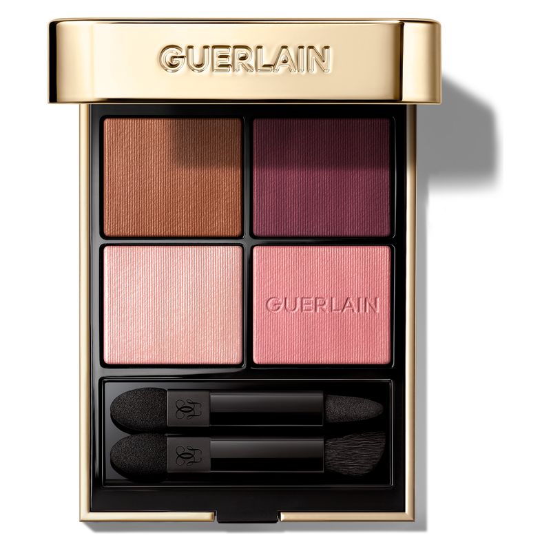 Guerlain Ombres G Palette Ombretti 4 Colori, 530 Majestic Rose, Donna, 6 g, 4 finish satinato, mat, metallizzato e perlato, Lunga tenuta