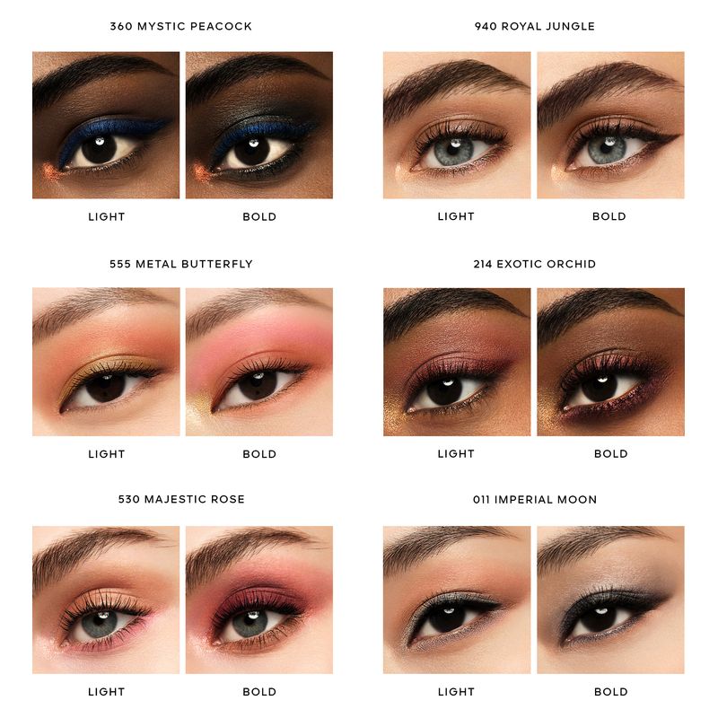 Guerlain Ombres G Palette Ombretti 4 Colori, 530 Majestic Rose, Donna, 6 g, 4 finish satinato, mat, metallizzato e perlato, Lunga tenuta