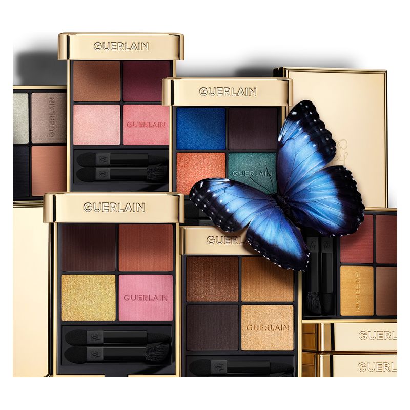 Guerlain Ombres G Palette Ombretti 4 Colori, 530 Majestic Rose, Donna, 6 g, 4 finish satinato, mat, metallizzato e perlato, Lunga tenuta