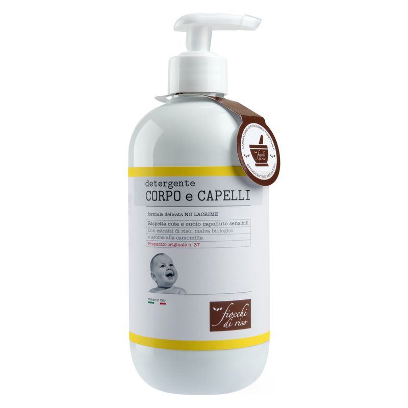 Fiocchi di Riso - Detergente Corpo E Capelli Con Estratti Di Riso, Malva Biologico E Aroma Alla Camomilla Fiocchi di Riso - Detergente Corpo E Capelli Con Estratti Di Riso, Malva Biologico E Aroma Alla Camomilla