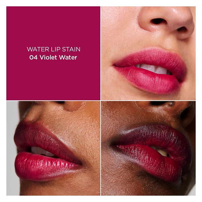 Clarins Water Lip Stain, Tinta Labbra Idratante, 04 Violet Water, 7 ml, Finish Matte a Lunga Tenuta, Colore Intenso e Modulabile, Rossetto Liquido