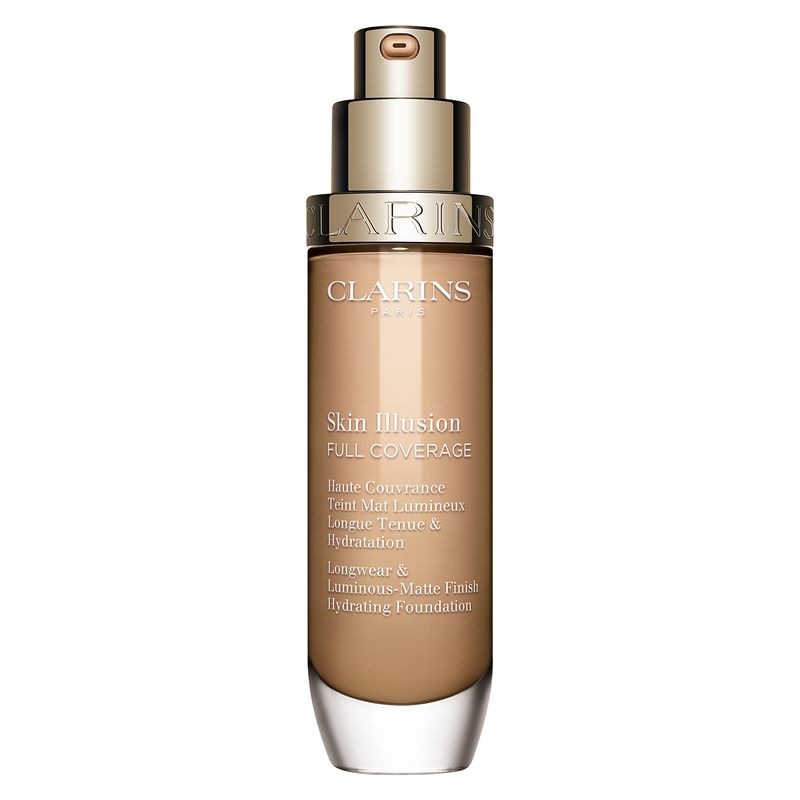 Clarins Skin Illusion Full Coverage, Fondotinta Fluido Alta Coprenza, Donna, 30 ml, Colore 108.3N Organza, Lunga Tenuta 24H, Finish Mat Luminoso