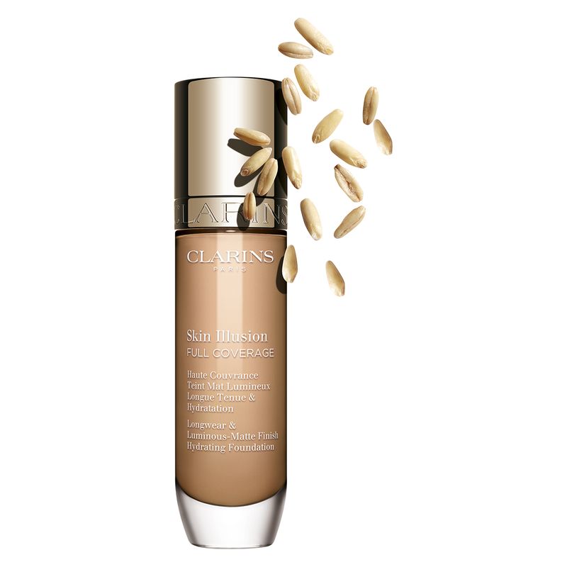 Clarins Skin Illusion Full Coverage, Fondotinta Fluido Alta Coprenza, Donna, 30 ml, Colore 108.3N Organza, Lunga Tenuta 24H, Finish Mat Luminoso