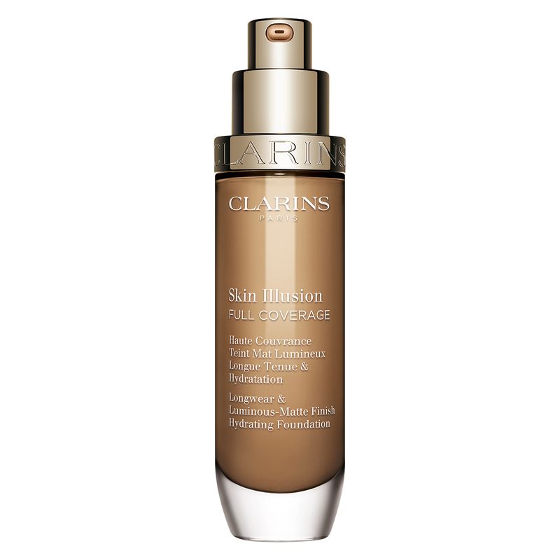Clarins Skin Illusion Full Coverage, Fondotinta Fluido Donna, 30 ml, Colore 112.3N Sandalwood, Alta Coprenza e Lunga Tenuta 24H con Finish Mat Luminoso