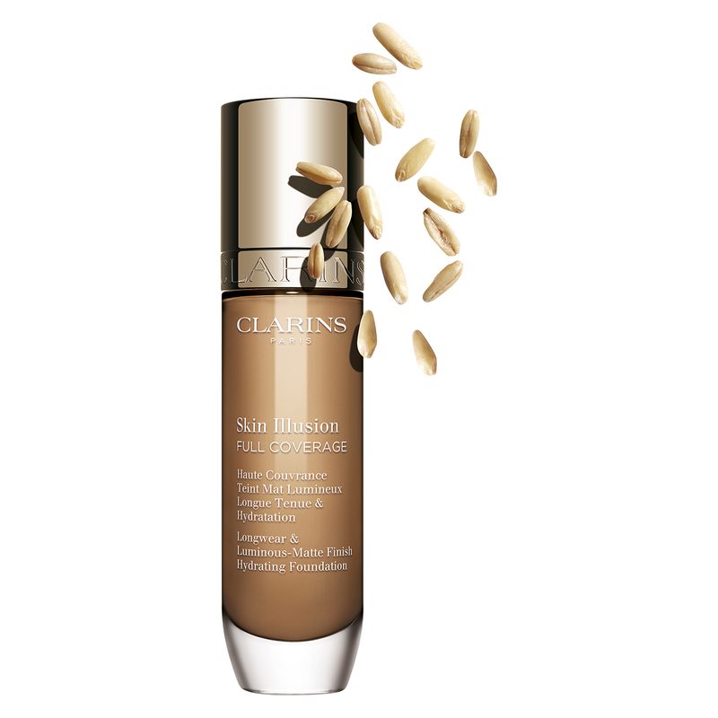 Clarins Skin Illusion Full Coverage, Fondotinta Fluido Donna, 30 ml, Colore 112.3N Sandalwood, Alta Coprenza e Lunga Tenuta 24H con Finish Mat Luminoso