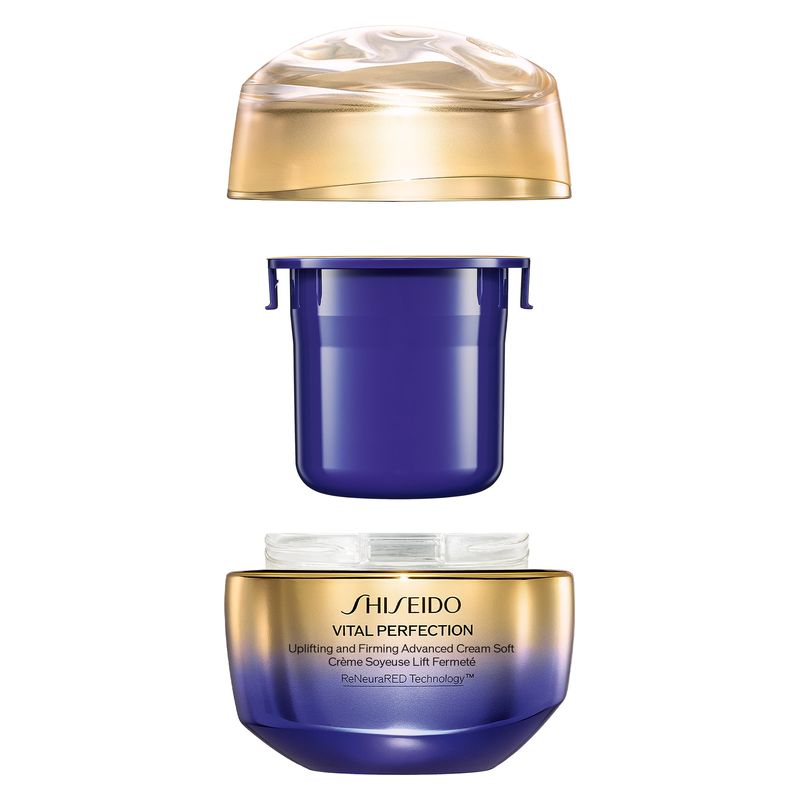 Shiseido Vital Perfection Uplifting and Firming Advanced Cream Soft, Crema Viso Anti-età, Donna, 50 ml, Trattamento Rassodante e Illuminante