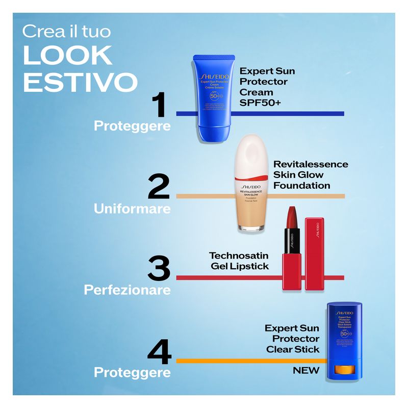 Shiseido Expert Sun Protector Clear Stick, Protezione Solare Trasparente SPF 50+, Viso e Corpo, 20 g, Resistente ad Acqua e Sudore, Anti-età