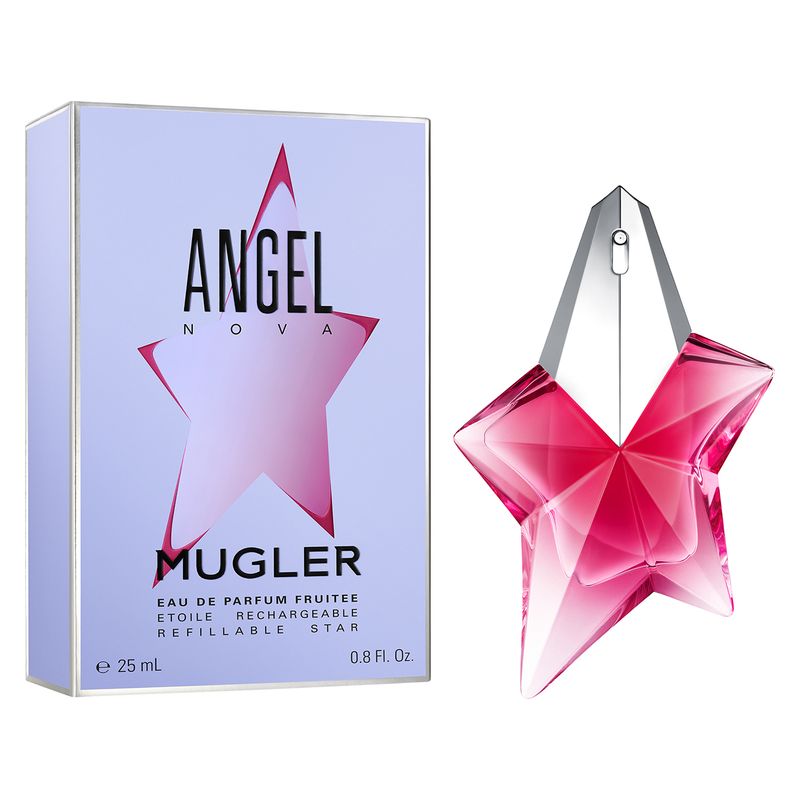Mugler Angel Nova, Eau de Parfum Donna, 25 ml Spray Ricaricabile, Profumo Fiorito Fruttato Legnoso