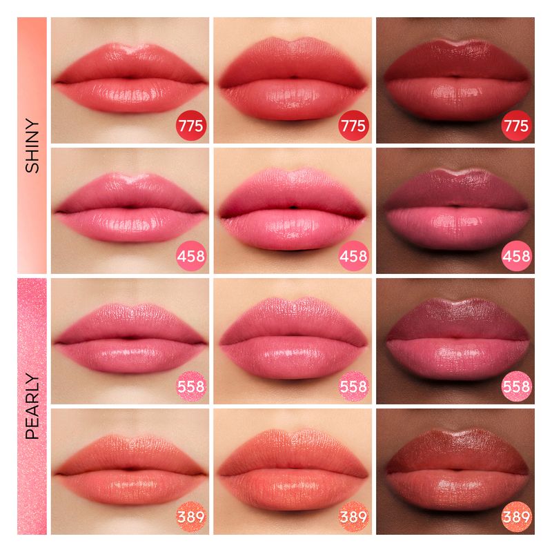 Guerlain KissKiss Bee Glow, Balsamo Labbra Colorato Idratante, 3.2 g, 389 Pearly Peach, Finish Luminoso, Labbra Nutrite e Rimpolpate