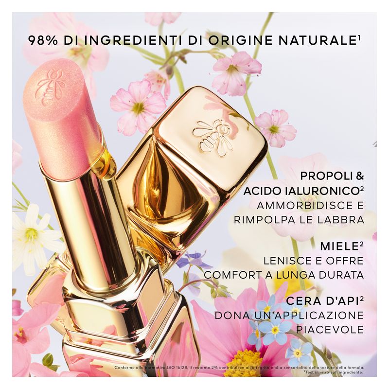 Guerlain KissKiss Bee Glow, Balsamo Labbra Colorato Idratante, 3.2 g, 389 Pearly Peach, Finish Luminoso, Labbra Nutrite e Rimpolpate