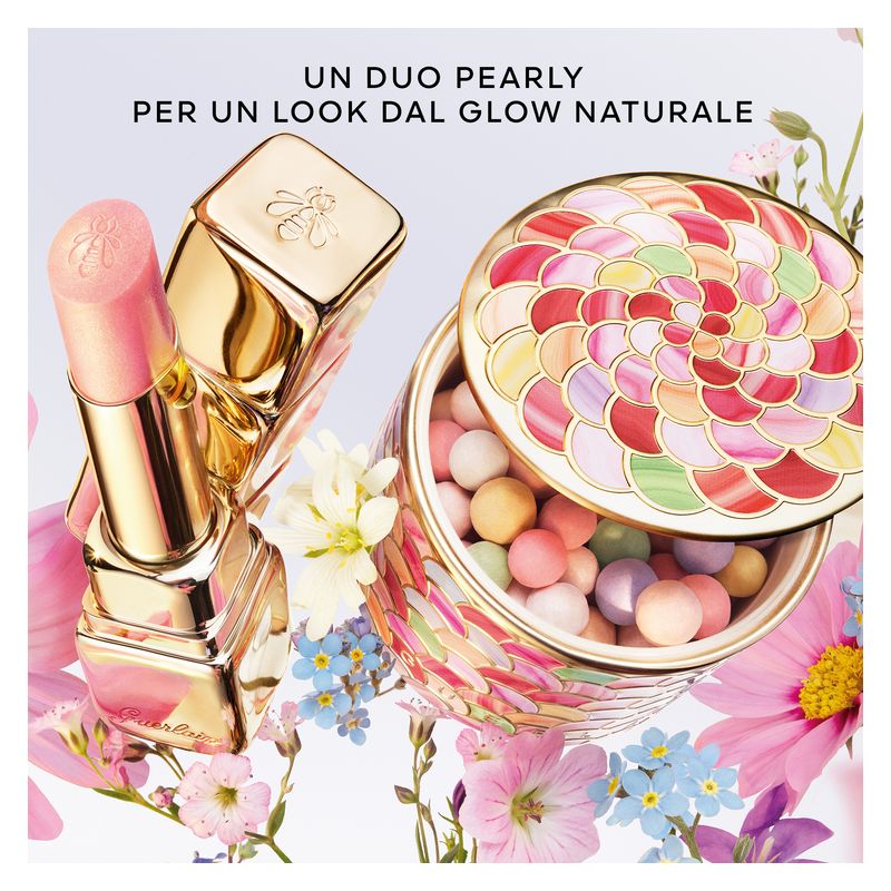 Guerlain KissKiss Bee Glow, Balsamo Labbra Colorato Idratante, 3.2 g, 389 Pearly Peach, Finish Luminoso, Labbra Nutrite e Rimpolpate