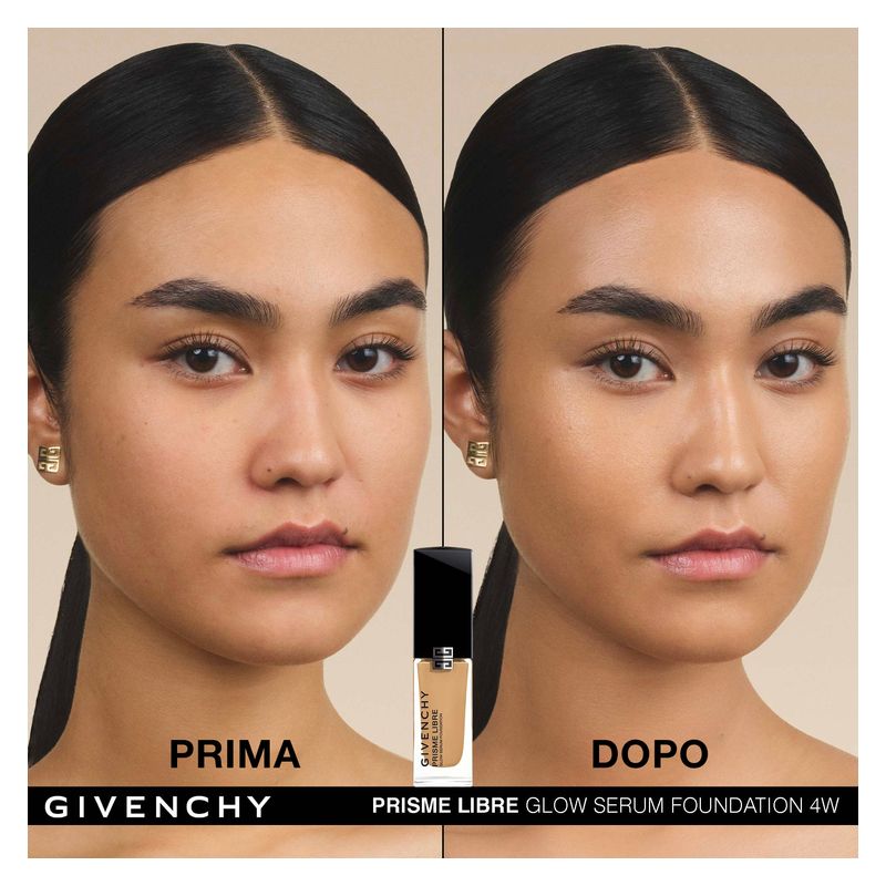 Givenchy Prisme Libre Glow Serum Foundation, Fondotinta Siero Idratante e Illuminante, Donna, 30 ml, Colore 4W, Effetto Seconda Pelle e Lunga Tenuta