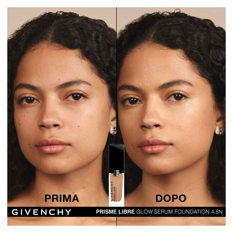 Givenchy Prisme Libre Glow Serum Foundation, Fondotinta Siero Donna 30 ml, Colore 4.8N, Finish Luminoso, Idratante e a Lunga Tenuta, Effetto Blur