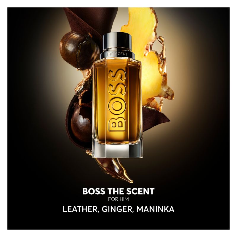 Hugo Boss The Scent, Eau de Toilette Uomo, 100 ml Spray, Ricaricabile, Profumo maschile ambrato e speziato con note di zenzero, maninka e cuoio Hugo Boss The Scent, Eau de Toilette Uomo, 100 ml Spray, Ricaricabile, Profumo maschile ambrato e speziato con note di zenzero, maninka e cuoio