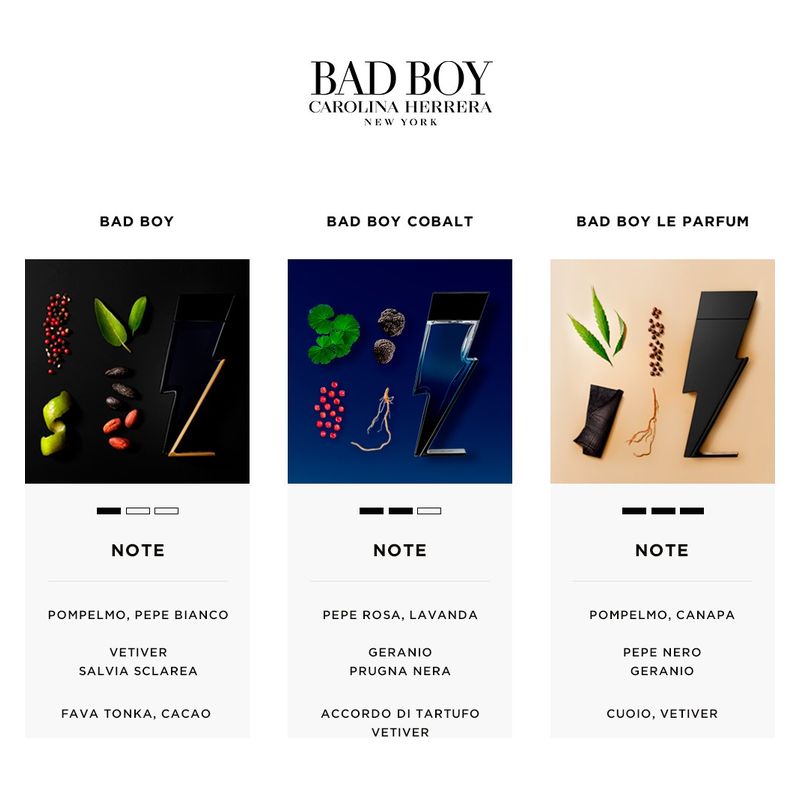 Carolina Herrera Bad Boy, Eau de Toilette Uomo, 150 ml Spray, Profumo maschile audace e seducente, Fragranza Ambrato Speziato Carolina Herrera Bad Boy, Eau de Toilette Uomo, 150 ml Spray, Profumo maschile audace e seducente, Fragranza Ambrato Speziato